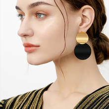 ZWC Vintage Acrylic Round Statement Drop Earrings for Women 2020 Fashion Jewelry Korean Metal Geometric Hanging Dangle Earring 2024 - buy cheap