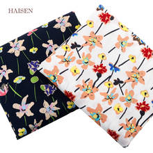 Haisen-tejido popelín de algodón liso con estampado Floral, tejido de popelín para costura y acolchado, para bebés y niños 2024 - compra barato