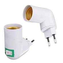 Fashion EU Plug Lamp Holder 360 Degrees Rotate E27 Holder Converter Light Socket With LED ON/OFF Button C4G1 2024 - buy cheap