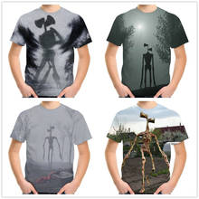 Summer Kids New Siren Head 3D Printing Tshirts SCP Horror Game Anime T-Shirts For Boys Girls Children Fashion Clothes Tops 4-13Y 2024 - buy cheap