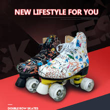 Print Double Row Roller Skates 4-Wheel PU Flash Men Women Adult Patins Skating Rollers Shoes Patines De 4 Ruedas 2024 - buy cheap