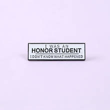 Honor emblema de estudante, personalidade criativa, letra, broche de metal esmaltado, pino, presente exclusivo, mochila de lapela, acessórios de joias, presente 2024 - compre barato