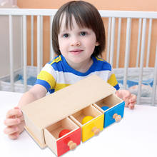 Brinquedos do bebê montessori caixa com brinquedo de bola para crianças brinquedos educativos de madeira caixa de produtos de madeira crianças brinquedos sensoriais crianças presentes 2024 - compre barato