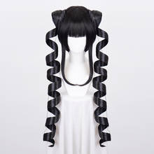 Yasuhiro Taeko Wig Danganronpa Cosplay Wig Black Culy Long Ponytails Dangan Ronpa Synthetic Hair Heat Resistant Halloween 2024 - buy cheap
