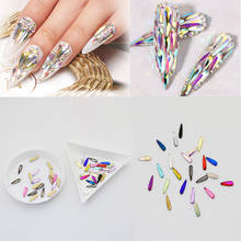 50pcs Flatback Water Drop Rhinestones Nail Art Rhinestones AB Crystals Glass Stones 3D Nail Jewelry Accessories Non Hot fix Gems 2024 - buy cheap