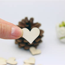 100pcs 25mm Wood Natural Hearts Wooden Fancy DIY Crafts Scrapbooking Wedding Decorations Vintage Confetti 2024 - buy cheap