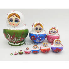 10 Layers Wooden Russian Dolls Kids Novelty Nesting Matryoshka Doll Set Hand Painted Wood Baby Doll Toy Lovely Girls Doll Set 2024 - buy cheap