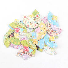 2 Holes Mixed Flower Painted Fan Natural Wooden Decorative Buttons For Sewing Scrapbooking Crafts 20pcs 18x30mm 2024 - buy cheap