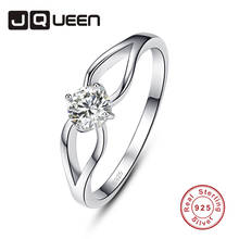 JQUEEN-anillos de circonita blanca para anillo de plata mujer, joyería 925, ajuste de pavé, joyería de cristal, bisutería para mujer 2024 - compra barato