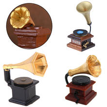 Mini fonógrafo Retro con grabación, accesorio para casa de muñecas, muebles en miniatura, 1:12 2024 - compra barato