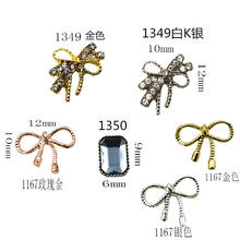 Conjunto de 10 unids/paquete de pegatinas para uñas, accesorios para manicura, lazo de oro japonés con diamantes de imitación, cristal 3D, aleación de Metal, Art Deco 2024 - compra barato