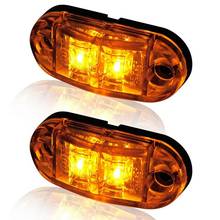 10Pcs Amber 2 Led Light Oval Clearance Trailer Car Truck Side Marker Tail Lamp 2024 - buy cheap