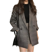 Женская хлопковая куртка в клетку, повседневное винтажное пальто большого размера с длинными рукавами, 2020 2024 - купить недорого