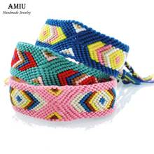 AMIU Bracelets Wrap Cotton Friendship Bracelet Woven String Cord Braided Adjustable Vintage For Women Men Dropshipping 2021 2024 - buy cheap