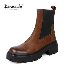 Donna-in Winter Ankle  Boots For Women Short Plush 2020 New Fashion Warm Genuine Leather Thick Bottom Chelsea Boot Women's Shoes 2024 - buy cheap