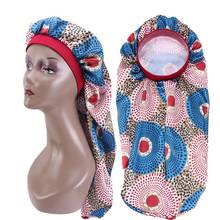 New Long Bonnet Satin Silky Bonnet For Women Night Sleep Cap Hair Care Sock Hat African Pattern Print Turban Chemo Cancer Hat 2024 - buy cheap