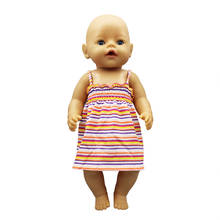 Color Grid Dress Doll Clothes Fit 17 inch 43cm Doll Clothes Born Baby Suit For Baby Birthday Festival Gift 2024 - buy cheap