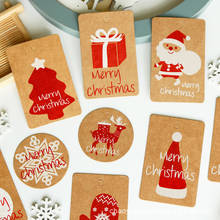 50pcs/lot Christmas Vintage kraft Paper Tags Wedding Note Paper Labels Packaging Gift Price Hang Tag Merry Christmas Card Rope 2024 - buy cheap