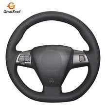 BlackPU Artificial Leather Car Steering Wheel Cover for Toyota Corolla 2011 2012 2013 RAV4 2011 2012 2024 - buy cheap