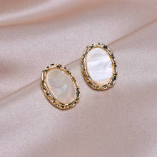 2019 Korean New Trendy Acrylic Circle Stud Earring for Women Gold Color Elegant Round Earrings Fashion Jewelry Accessories Gifts 2024 - buy cheap