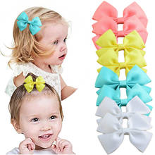 110PCS Cute Boutique Solid 3.5" Grosgrain Ribbon Hair Bows Clips for Baby Kids Girls Teens Infants Toddlers Wholesale Headwear 2024 - buy cheap