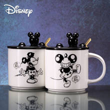 Copo da moda da disney, copo de cerâmica de grande capacidade, com colher, caneca criativa, estilosa com desenhos animados, para leite e café 2024 - compre barato