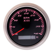 Car Tachometer 4000 RPM Auto Tacho Meter Gauge 12V 24V With LCD Hourmeter Red Backlight Waterproof Universal 85MM 2024 - buy cheap