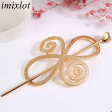 Imixlot Simple Fashion Metal Hollow Flower Chinese Knot Hair Sticks Clips for Women Classic Elegant Ponytail Hair Accessories 2024 - buy cheap