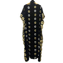Модное Длинное Платье абайя в африканском стиле Дашики с бриллиантовыми бусинами, черное платье с шарфом, свободное мусульманское платье для Африканской женщины 2024 - купить недорого