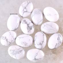 10Pcs 16x12MM Oval Cabochon CAB Beads Natural Stone Gem White Howlite No Drilled Hole Bead For DIY Jewelry Making Ring K1559 2024 - buy cheap