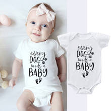 Every Dag Needs Baby Print Newborn Baby Bodysuit Cute Cotton Short Sleeve Baby Boys Girls  Clothes 0-24M Jumpsuit 2024 - buy cheap