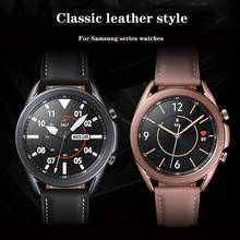 Pulseira de relógio de couro genuíno para samsung galaxy watch 3 41mm 45mm 46mm pulseira de relógio inteligente 22mm 20mm correias 2024 - compre barato