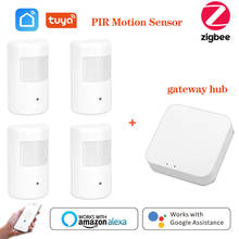 Sensor de movimiento PIR Tuya Zigbee con Gateway Hub, Sensor de movimiento, aplicación Smart Life, sistema inalámbrico de seguridad para el hogar 2024 - compra barato