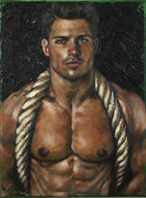 Handpainted man portrait oil painting male nude muscle gay interest shipping free 2024 - buy cheap