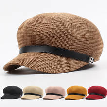 Octagonal Cap Straw Women Summer Thin Newsboy Cap Painter Adjustable Rope Knitted Beret Mesh Breathable Boinas 2024 - buy cheap