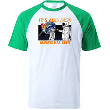 Astronaut T-Shirts It's All Cake Always Has Been T Shirt Men Raglan Short Sleeve Cotton Fashion T-Shirt Mens Casual Summer Tops 2024 - купить недорого
