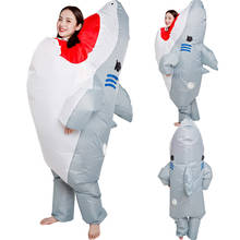 Disfraz inflable de Air Blow Up para adultos, traje de tiburón de cuerpo completo, vestido aterrador de fantasía, mono de Halloween, traje de Cosplay, regalo 2024 - compra barato