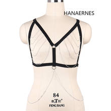 HANAERNES-Tirantes Sexy para mujer, liguero de disfraces con cadena para el cuerpo, ropa Punk, Harajuku, corsé de arnés de poliéster para fiesta 2024 - compra barato