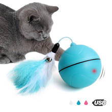 Electric Rolling Magic Ball Toys For Cats Interactive Automatic Cat Laser With Teaser Feather Smart Led Flash Usb Rechargeable 2024 - buy cheap