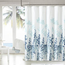 Modern European style printed plant shower curtain waterproof shower room home hotel elegant simplicity 100% polyester curtain 2024 - buy cheap