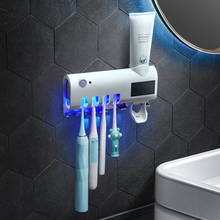 Dispensar automático de pasta de dentes, acessório para banheiro, conjunto de suporte de escova de dentes, montagem na parede 2024 - compre barato