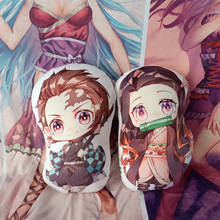 Anime Devil's Blade Cushion Pillow Demon Slayer Kimetsu No Yaiba Tanjirou Nezuko Cartoons Manga Pillow Decor Stuffed Plush Toy 2024 - buy cheap