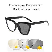 Новинка 2020 большая оправа для женщин Кошачий глаз фотохромные прогрессивные очки для чтения мужские солнцезащитные очки для дальнозоркости Лупа N5 2024 - купить недорого
