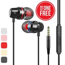 3.5mm Metal Earphone In Ear Deep Bass Wired Headphones Gaming Headset with Microphone Music Earphones for Samsung iPhone Android 2024 - buy cheap