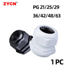 Nylon Cable Gland Waterproof Connector 29 PG36 PG42 PG63 Entry Fixed Wire IP68 Plastic White black, PG21 29 2024 - buy cheap