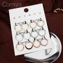 Comiya moda brincos para mulher boucles doreoreilles ouro cor prata liga de zinco grandes círculos forma redonda encantos brinco 2024 - compre barato