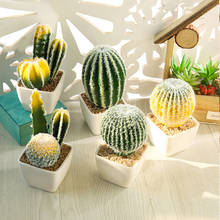 1set Artificial Tropical Plant Cactus Bonsai with Pots Creative Home Ornaments Artificial Succulents House Plants Bonsai 2024 - buy cheap