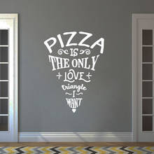 Calcomanía de pared con frase "Love Pizza", vinilo adhesivo para ventana, restaurante, cafetería, comedor, decoración Interior, letras creativas, Mural, DW9197 2024 - compra barato