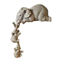 Adornos de resina de elefante dulce, estatua de Animal de familia, adorno de resina, decoración del hogar, artesanía de resina de elefante, arte, 3 uds. 2024 - compra barato