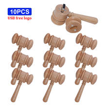 10pcs/lot Maple Hammer Wooden USB 2.0 Flash Drive 4G 8G 16GB 32GB 64GB  Creativity Pen Drives  Memory Stick U Disk free logo 2024 - buy cheap